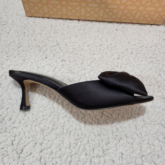 NEW Jewel Badgley Mischka Kora Kitten Heel Mules w Large Bow Black SIZE 6.5 - Picture 4 of 7